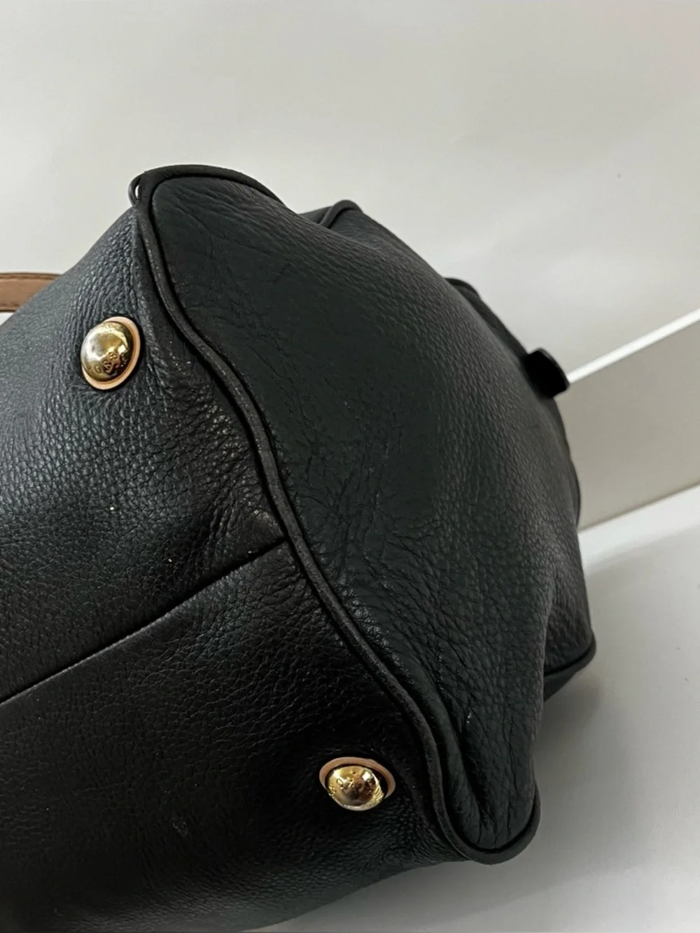 MICHAEL KORS Black Y2K Leather Boston Speedy Jet Set Handbag Tote